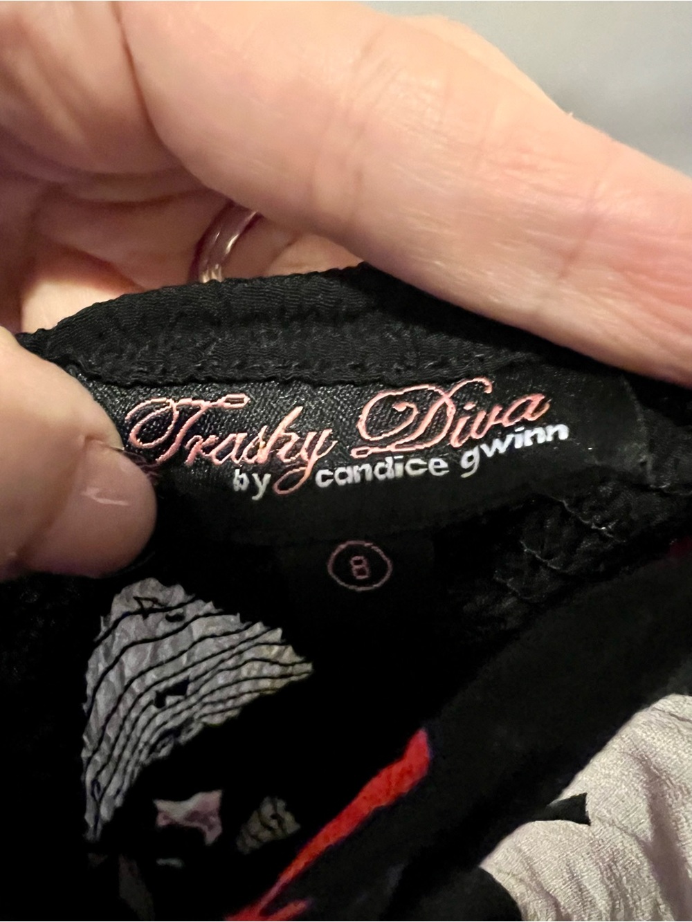 Trashy Diva Black Dress with Red Multicolor Print
